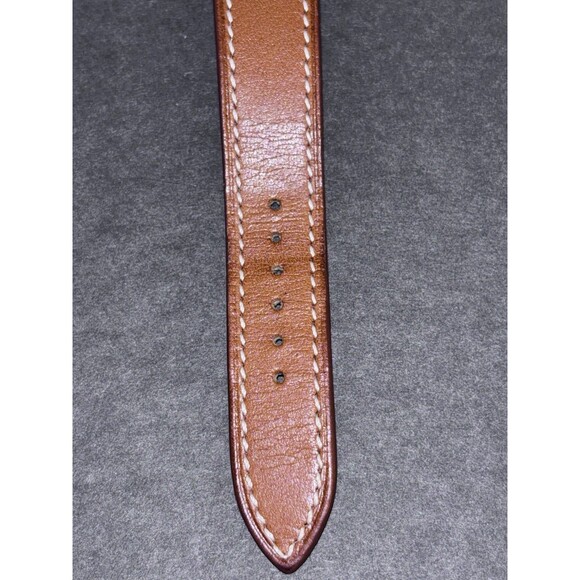 Hermes 21mm Stainless Steel And Natural Barenia Leather Here H PM Quartz Watch - Picture 13 of 16